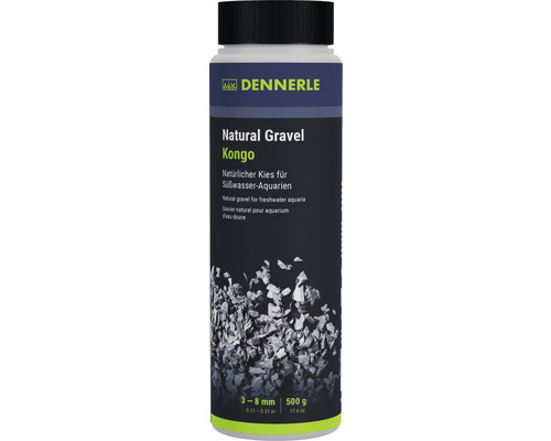 Gravier pour aquarium Natural Gravel Kongo Dennerle 3 - 8 mm noir 0,500 kg Aquascaping