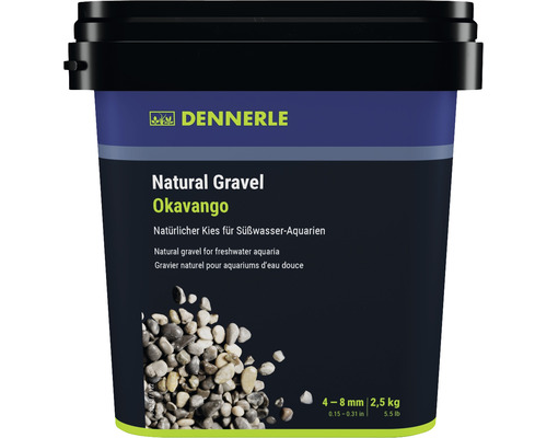 Gravier pour aquarium Natural Gravel Okava Dennerle 4 - 8 mm marron 2,5 kg Aquascaping