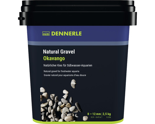 Gravier pour aquarium Natural Gravel Okava Dennerle 8 - 12 mm marron 2,5 kg Aquascaping
