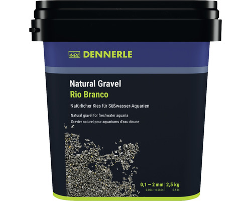 Gravier pour aquarium Natural Gravel Rio B Dennerle 0,1 - 2 mm noir 2,5 kg Aquascaping