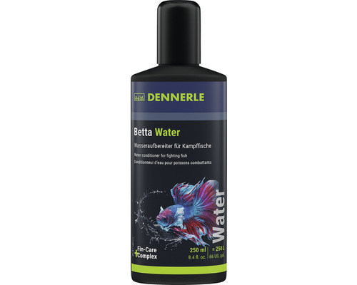 Préparateur d'eau Dennerle Betta Water 250 ml pour poissons Betta neutralise le chlore et lie les métaux lourds, avec Fin Care-Compex