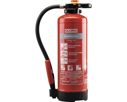 Feuerlöscher Gloria PH 6 Pro Pulver Brandklasse 43A 233B 6 kg Gloria Feuerlöscher mit sechs Kilogramm ABC Pulver