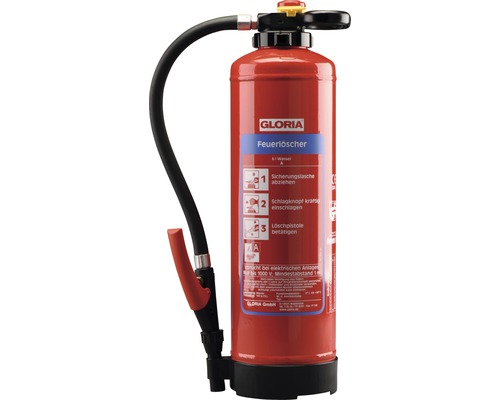 Feuerlöscher Gloria WH 6 Pro Wasser Brandklasse 34A 6 l Feuerlöscher von Gloria