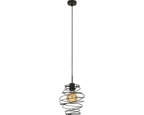 Suspension 1 ampoule hxØ 130x21 cm noir