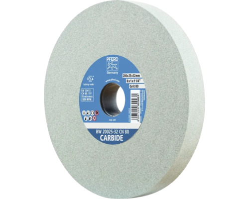 Meule pour touret disque à poncer PFERD Ø 200x25 mm Ø de perçage 32 mm SiC granulométrie 120