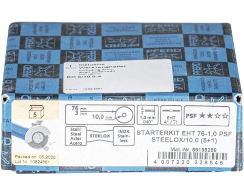 Pferd Starterkit EHT 76-1,0 PSF STEELOX/10,0 (5+1) dans une boîte en carton bleue