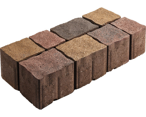 Pavé multiformat Calima marron multicolore porphyre épaisseur 8 cm (disponible uniquement sous forme de couches)