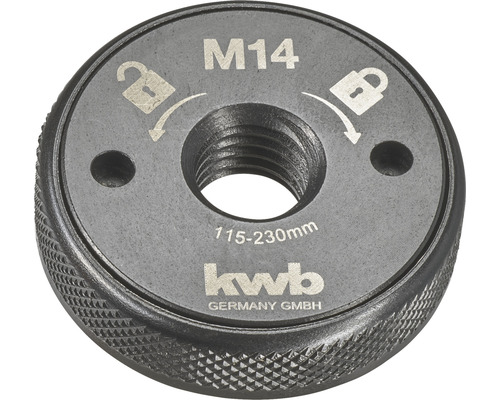 Écrou à serrage rapide M14 KWB pour meuleuse d'angle 115-230 mm