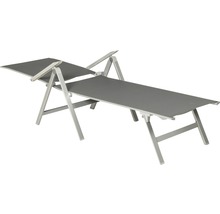Chaise longue de jardin réglable avec cadre en aluminium et revêtement en tissu