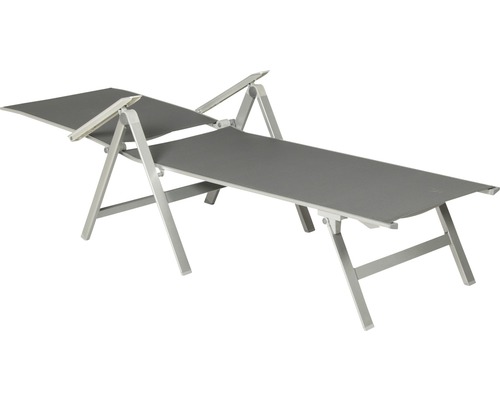 Chaise longue de jardin réglable avec cadre en aluminium et revêtement en tissu