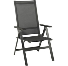 Fauteuil de jardin en aluminium avec accoudoirs et dossier réglable