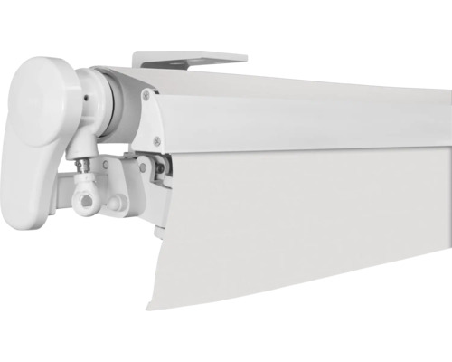 Vue détaillée d''un store banne à bras articulés