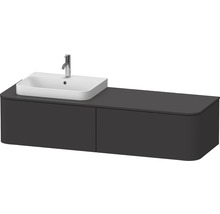 Meuble sous-vasque DURAVIT Happy D.2 Plus suspendu au mur avec 2 tiroirs pour éviers à gauche 160 x 55 cm graphite supermat sans vasque ni console HP4944L8080