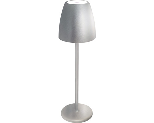 Lampe de table LED IP54 2W 200 lm 2700 K blanc chaud h 380 mm Tavola 1 ampoule gris argent