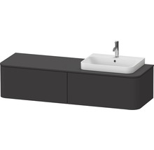 Meuble sous-vasque DURAVIT Happy D.2 Plus suspendu au mur avec 2 tiroirs pour éviers à droite 160 x 55 cm graphite supermat sans vasque ni console HP4944R8080