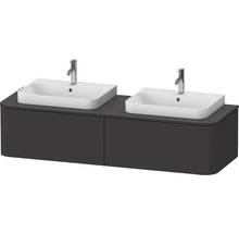 Meuble sous-vasque DURAVIT Happy D.2 Plus suspendu au mur avec 2 tiroirs pour éviers des deux côtés 160 x 55 cm graphite supermat sans vasque ni console HP4946B8080