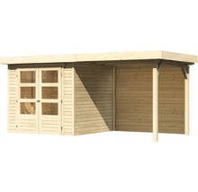 Gartenhaus Karibu Kodiak 2 mit Schleppdach 2,4 m und Rückwand 467 x 238 cm natur