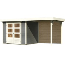 Abri de jardin avec double porte et véranda couverte