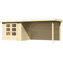 Holzgartenhaus mit Doppeltür und Überdachung