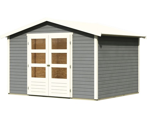 Abri de jardin avec double porte et fenêtres