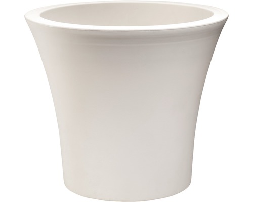 Pflanzvase Lafiora City Kunststoff Ø 40 cm H 38 cm inkl. Bewässerungssystem und Rollen weiß Blumentopf mit konischer Form