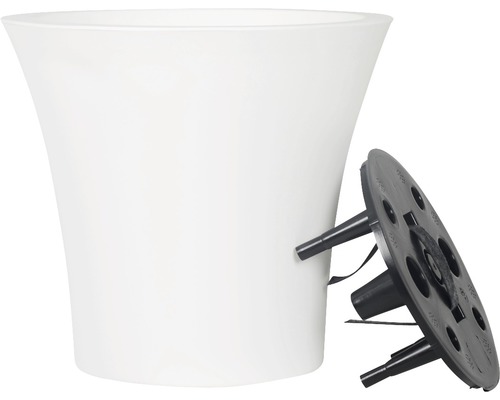 Pot de fleurs blanc avec système d''irrigation