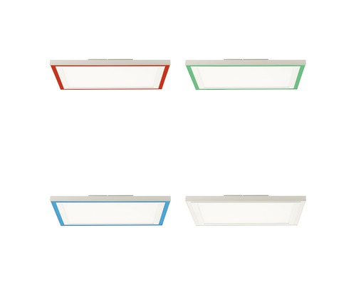 Panneau LED RVB à intensité lumineuse variable 25W 2470 lm CCT 2700-6500 K 40x40 cm + télécommande blanche Quatre plafonniers LED avec différentes couleurs de cadre