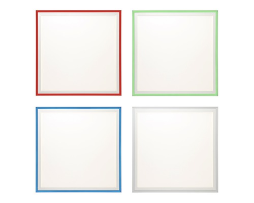 Quatre cadres carrés de différentes couleurs