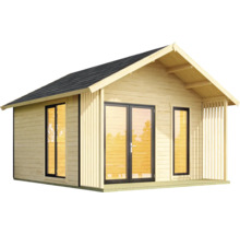 Holzgartenhaus mit Doppeltür und Fenstern
