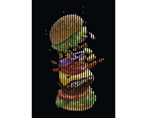 Panneau acoustique impression numérique Burger 1 2400 x 1693 x 19 mm set = 3 panneaux individuels