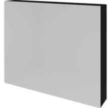 Spiegelschrank Sanox 80 x 12 x 65 cm schwarz matt 2-türig doppelt verspiegelt