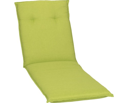 Coussin pour siège à dossier haut Toledo 80 x 58 cm coton-tissu mélangé vert Coussin pour chaises longues de jardin avec deux boutons