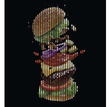 Panneau acoustique impression numérique Burger 1 2400 x 2253 x 19 mm set = 4 panneaux individuels