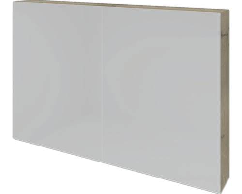 Spiegelschrank Sanox 100 x 12 x 65 cm französiche Eiche 2-türig doppelt verspiegelt Möbelplatte mit glänzender Oberfläche