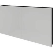 Spiegelschrank Sanox 120 x 12 x 65 cm schwarz matt 2-türig doppelt verspiegelt