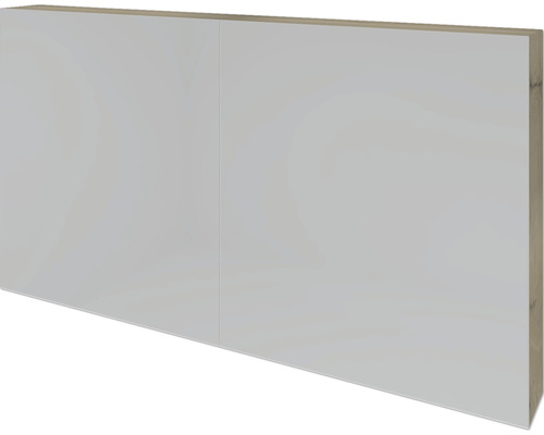 Spiegelschrank Sanox 120 x 12 x 65 cm französiche Eiche 2-türig doppelt verspiegelt Schrankkorpus mit glatter Oberfläche