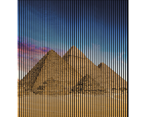 Akustikpaneel digital bedruckt Pyramiden 1 2400 x 2253 x 19 mm Set = 2 Einzelpaneele Akustikpaneel digital bedruckt Pyramiden 1 2400 x 2253 x 19 mm Set = 2 Einzelpaneele