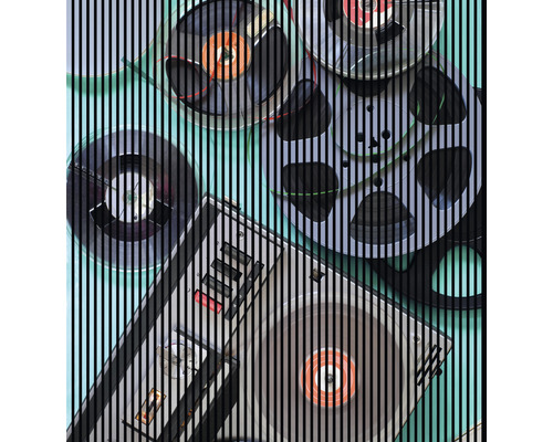 Panneau acoustique impression numérique Tape 2 2400 x 2253 x 19 mm set = 4 panneaux individuels
