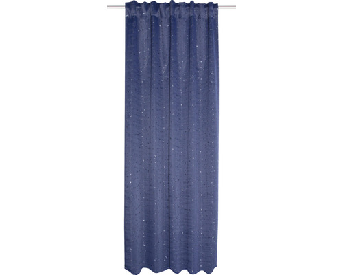 Rideau obscurcissant avec ruban combiné Cielo bleu avec scintillement 135x245 cm Rideau bleu avec bande à froncer et motif