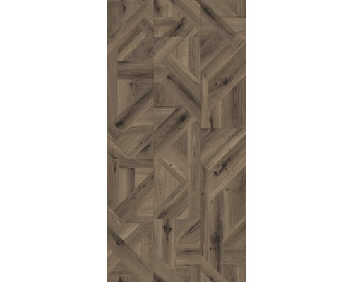 Bodenbelag mit geometrischem Muster aus Holz