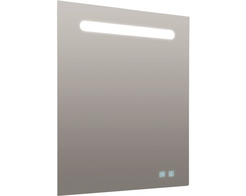 LED Badspiegel Lina 80x70 cm IP 44 (fremdkörper- und spritzwassergeschützt) mit Antibeschlagfunktion und doppelter USB Steckdose Quadratischer Spiegel mit LED Beleuchtung für das Badezimmer