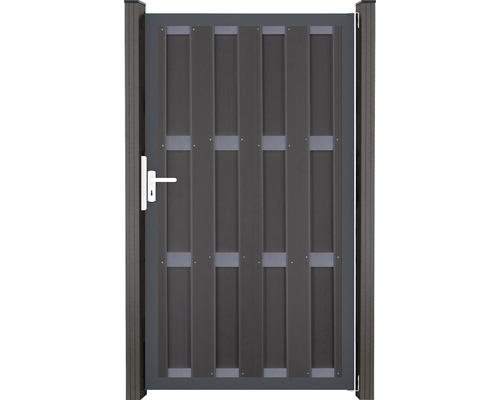 Portillon simple GroJa Merano tirant gauche prémonté sans poteaux cadre anthracite 100 x 180 cm anthracite