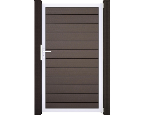 Portillon simple GroJa Flex prémonté sans poteaux cadre argent 100 x 180 cm terra