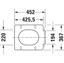 Dessin technique d''un WC douche avec dimensions en millimètres