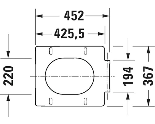 Dessin technique d''un WC douche avec dimensions en millimètres