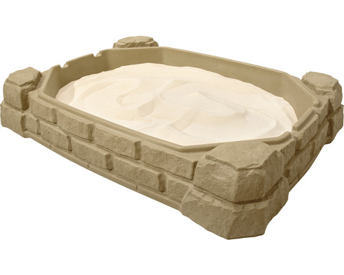 Sandkasten mit Steinmuster und Sand