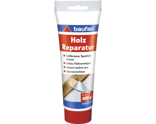 Mastic de rebouchage pour bois Baufan nature 400 g Mastic de réparation pour bois Baufan, 400 grammes