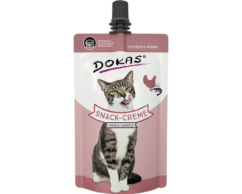 Friandise pour chat Creme DOKAS poulet & crevette 90 g