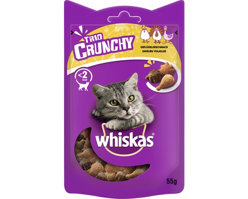 Friandise pour chat whiskas Trio Crunchy volaille 55 g