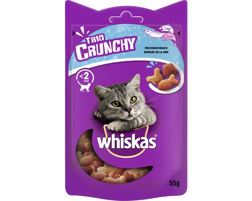 Friandise pour chat Whiskas Trio Crunchy poisson 55 g